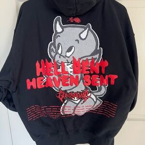 Civil Regime Black Hoodie with Red and Gray Graphic
